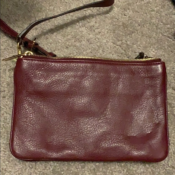 3 zipper maroon Michael Kors purse - Picture 2 of 6
